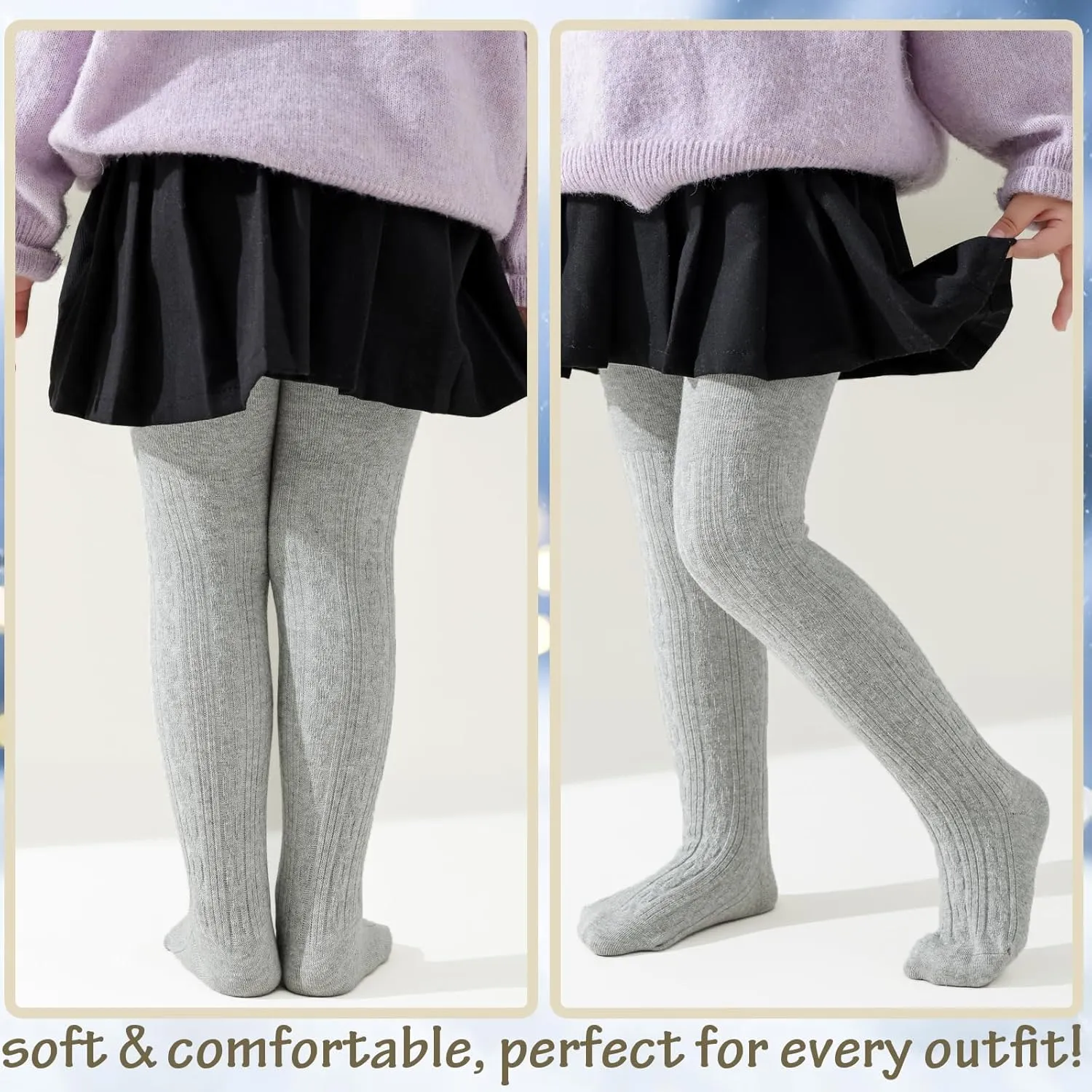 Baby Tights Toddler Girl Tights Seamless Cable Knit Leggings Soft Cotton Stockings Pantyhose 3/4/5 Pack