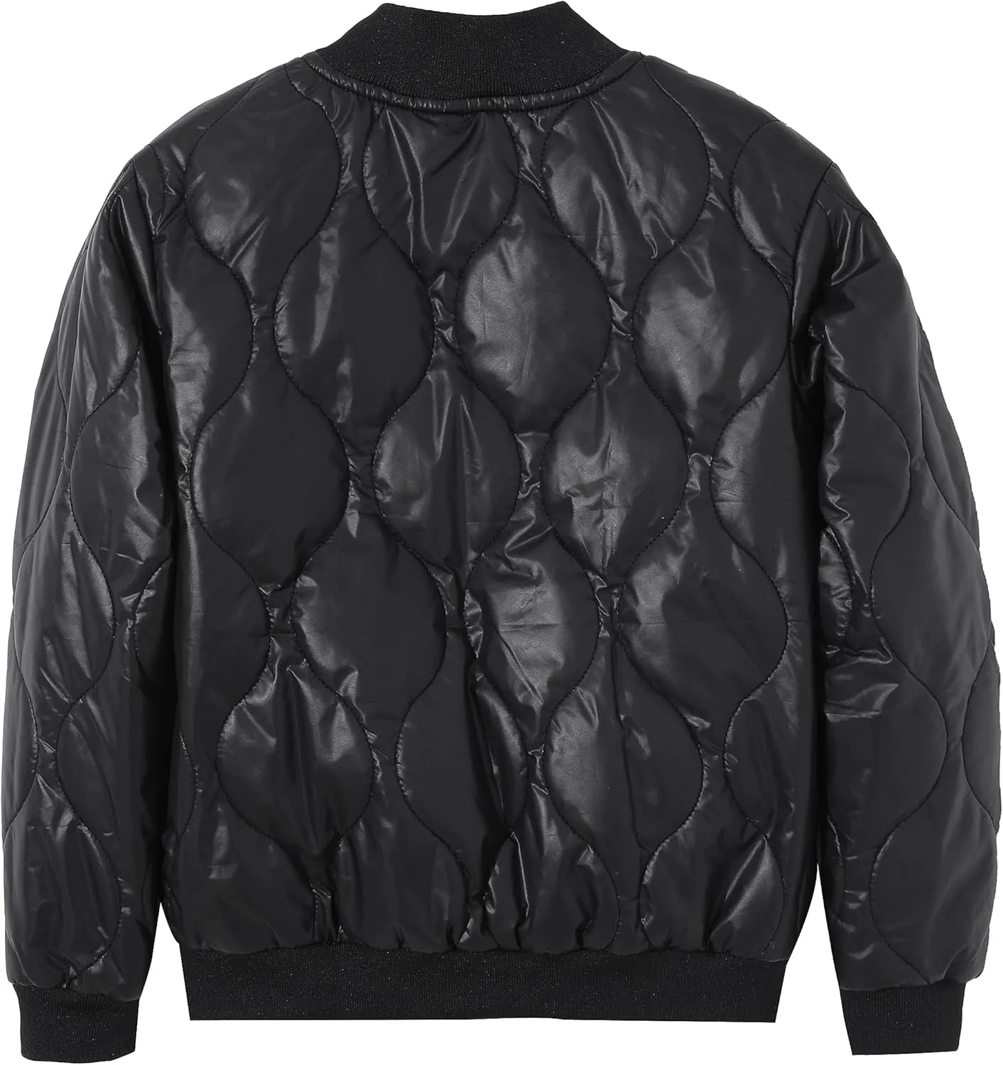 BAICAIYU Kids Puffer Jacket Leather Lightweight Boys and Girl Winter Outerwear Waterproof Zipper Cardigan School Coat