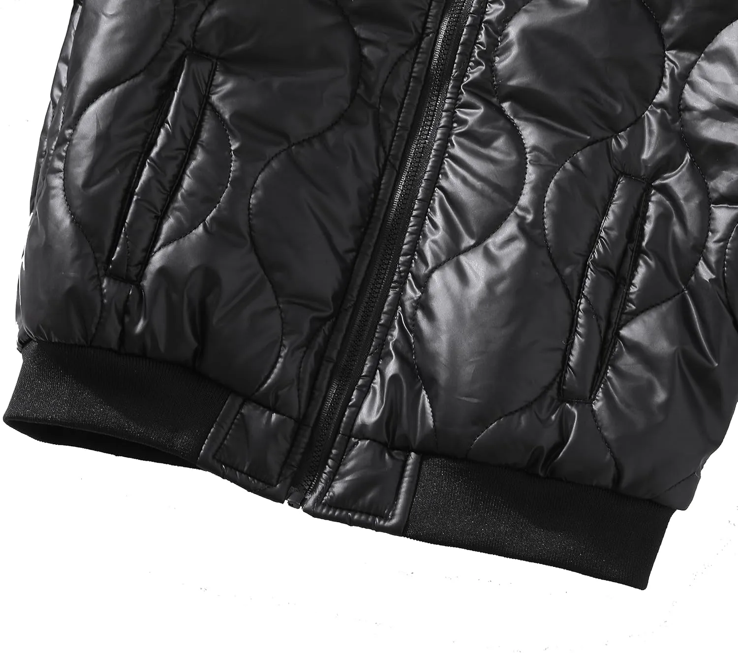 BAICAIYU Kids Puffer Jacket Leather Lightweight Boys and Girl Winter Outerwear Waterproof Zipper Cardigan School Coat