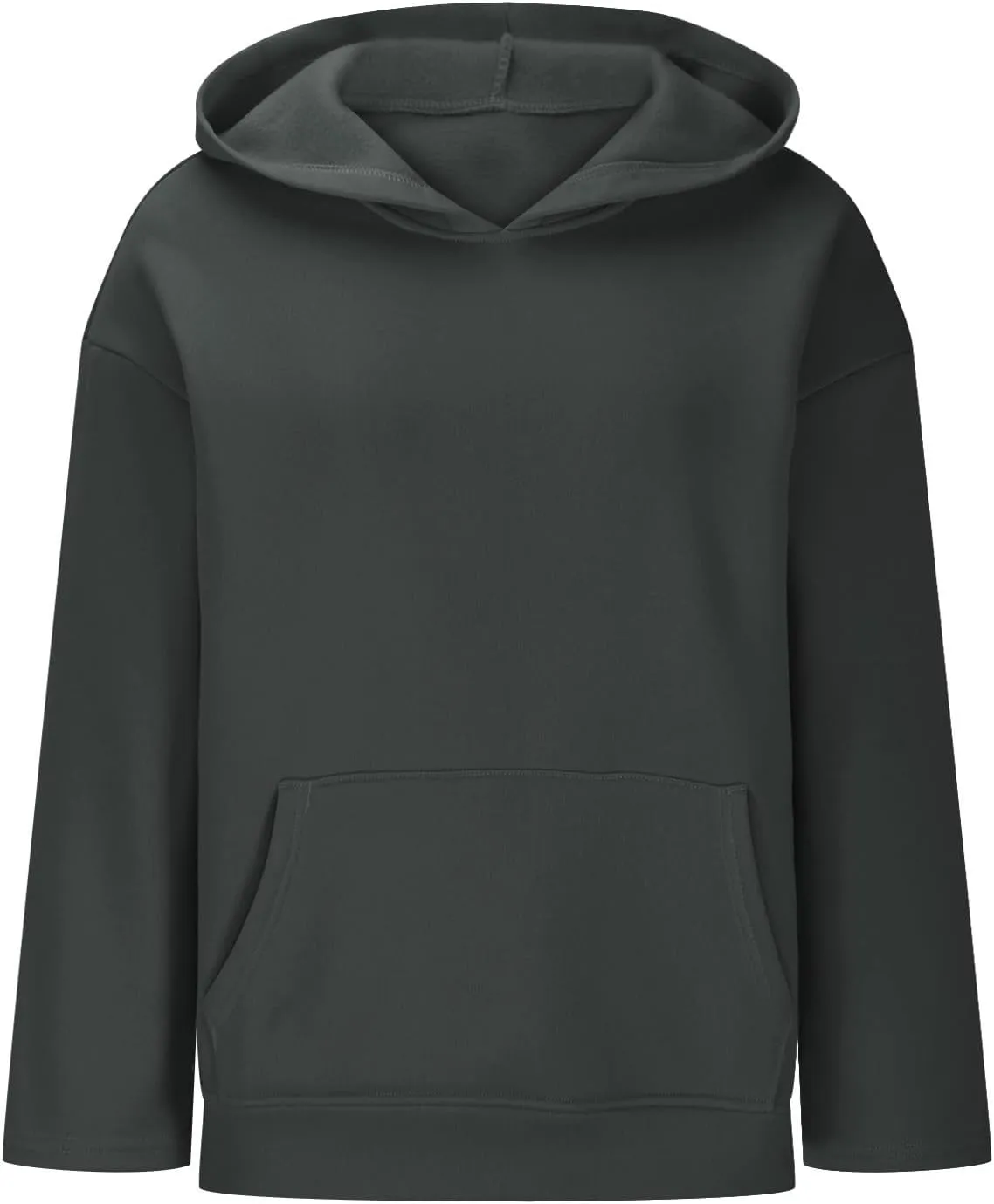 Basic Hoodies For Women Dressy Casual Loose Solid Hooded Sweatshirt With Pockets Fall Fashion Pullover Tops 2024