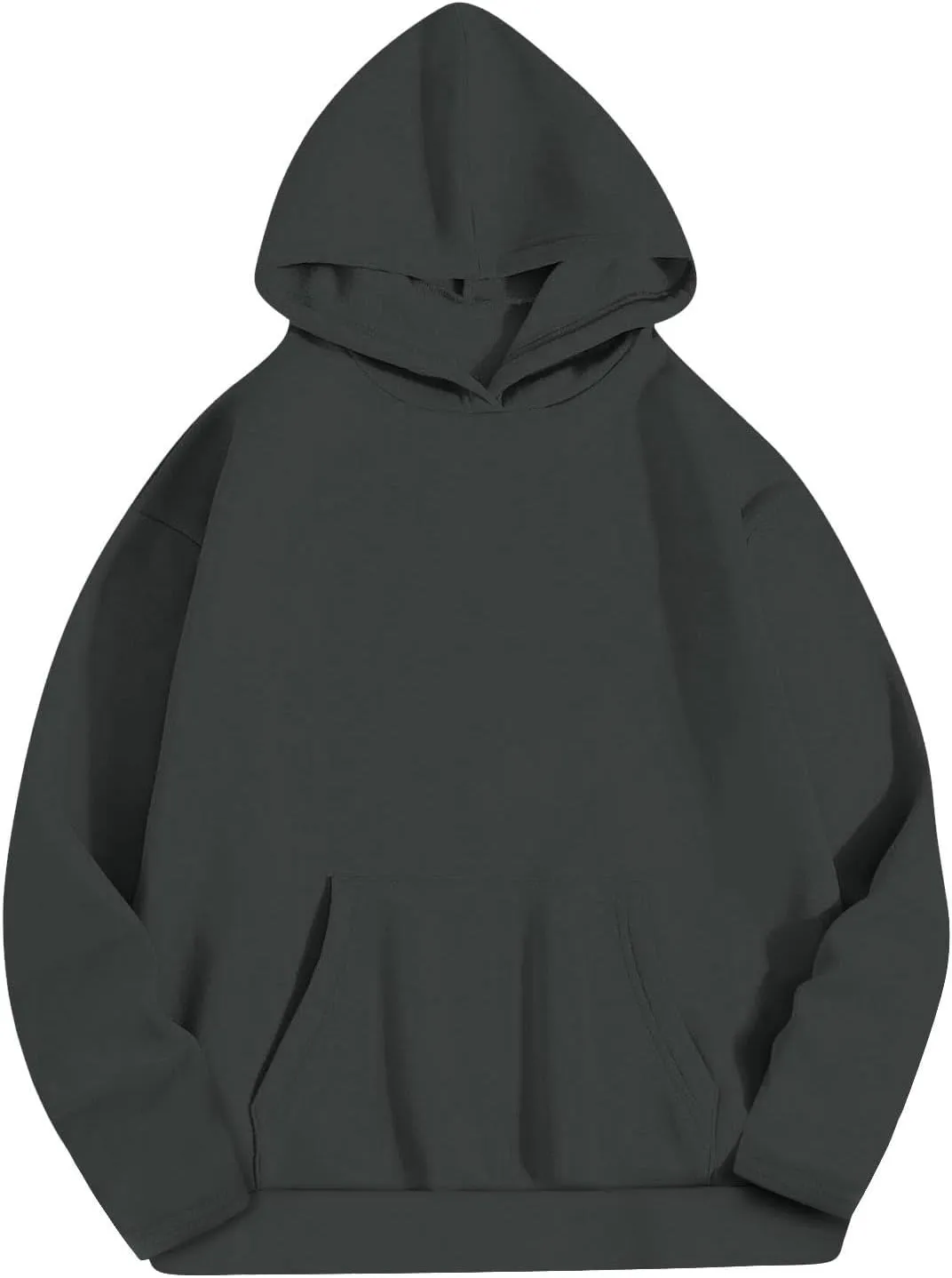 Basic Hoodies For Women Dressy Casual Loose Solid Hooded Sweatshirt With Pockets Fall Fashion Pullover Tops 2024