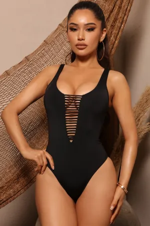 Beachy Vibes One Piece Swimsuit - Black