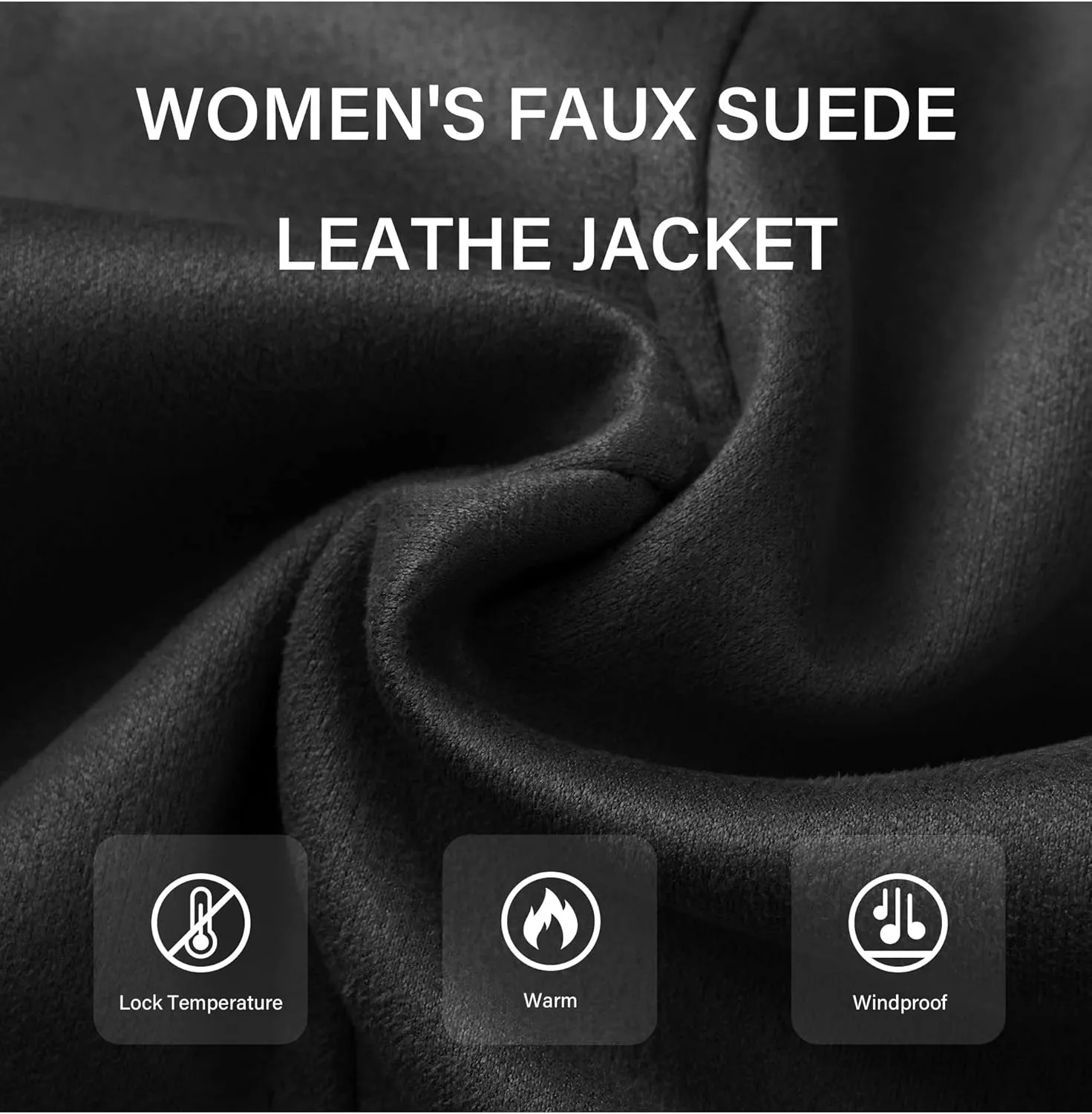 Bellivera Women Faux Suede Leather Jacket Moto Biker Coat Sherpa-Lined Outerwear with Detachable Belt