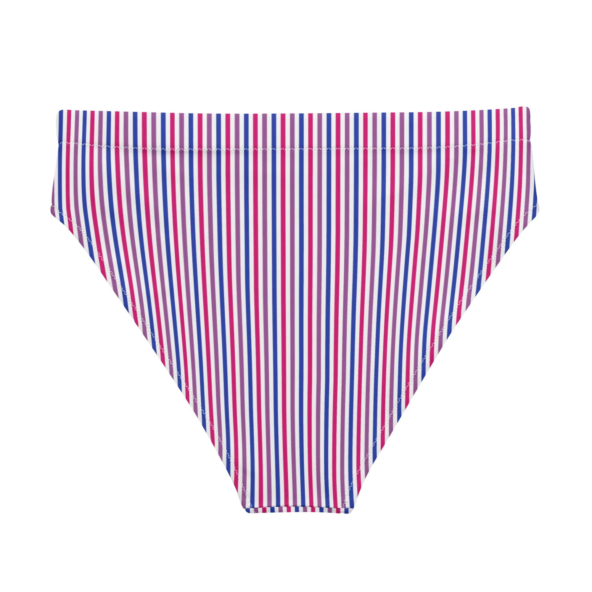 Bisexual Striped High-Waisted Athletic Bikini Bottom