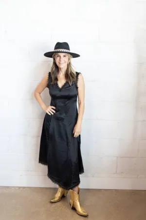 Black Deep-V Dress
