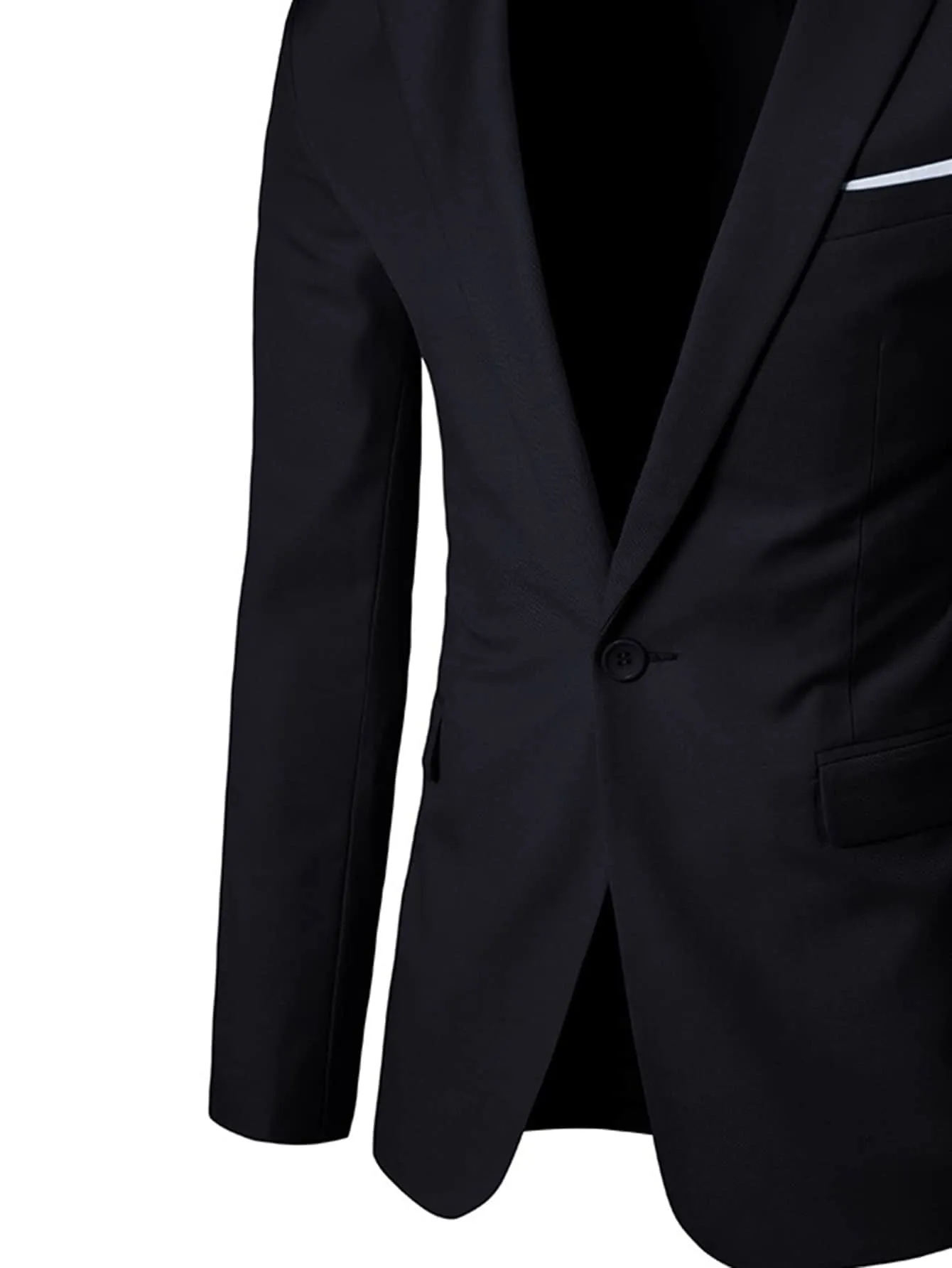 Black Lapel Neck Single Button Blazer