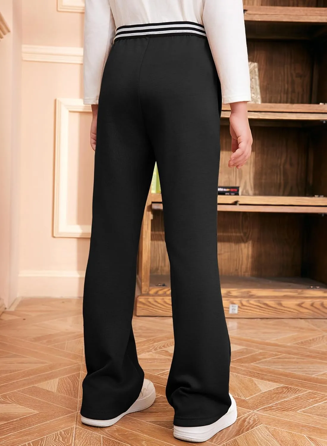 blibean Girls Dressy Bell Bottom School Uniform Pants Size 6-15 Years