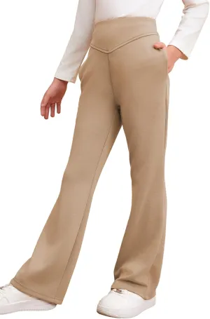 blibean Girls Dressy Bell Bottom School Uniform Pants Size 6-15 Years