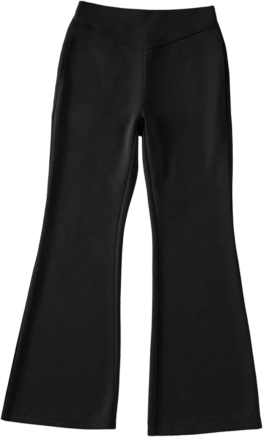 blibean Girls Dressy Bell Bottom School Uniform Pants Size 6-15 Years