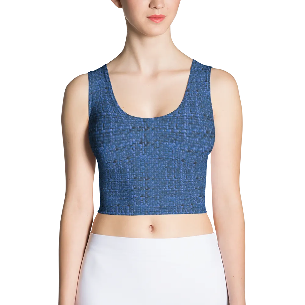 Blue Boucl Crop Top