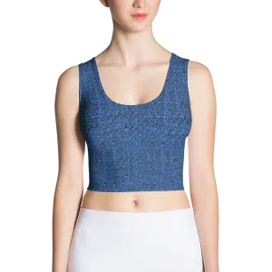 Blue Boucl Crop Top