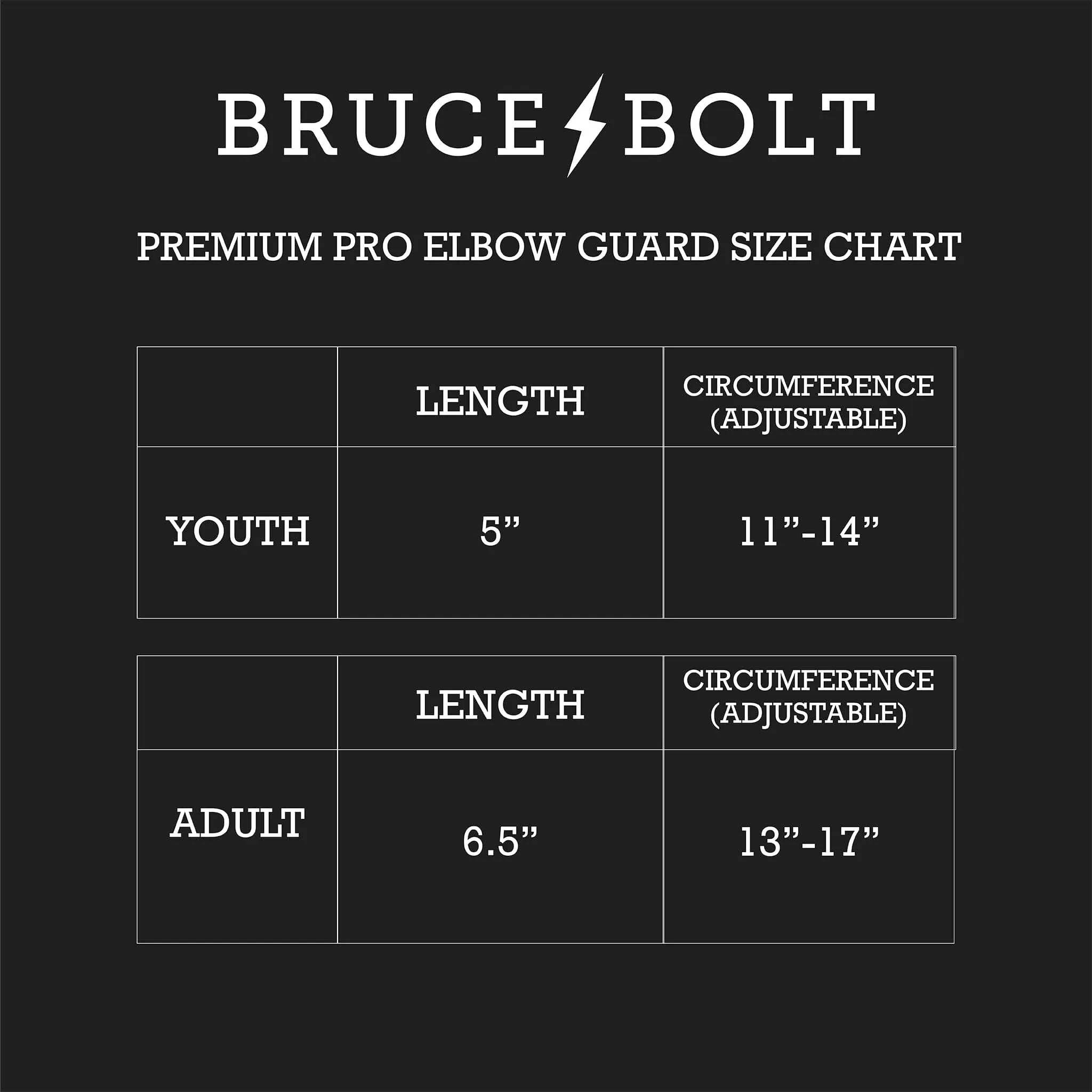 BRUCE BOLT Chrome Series Elbow Guard - BLACK