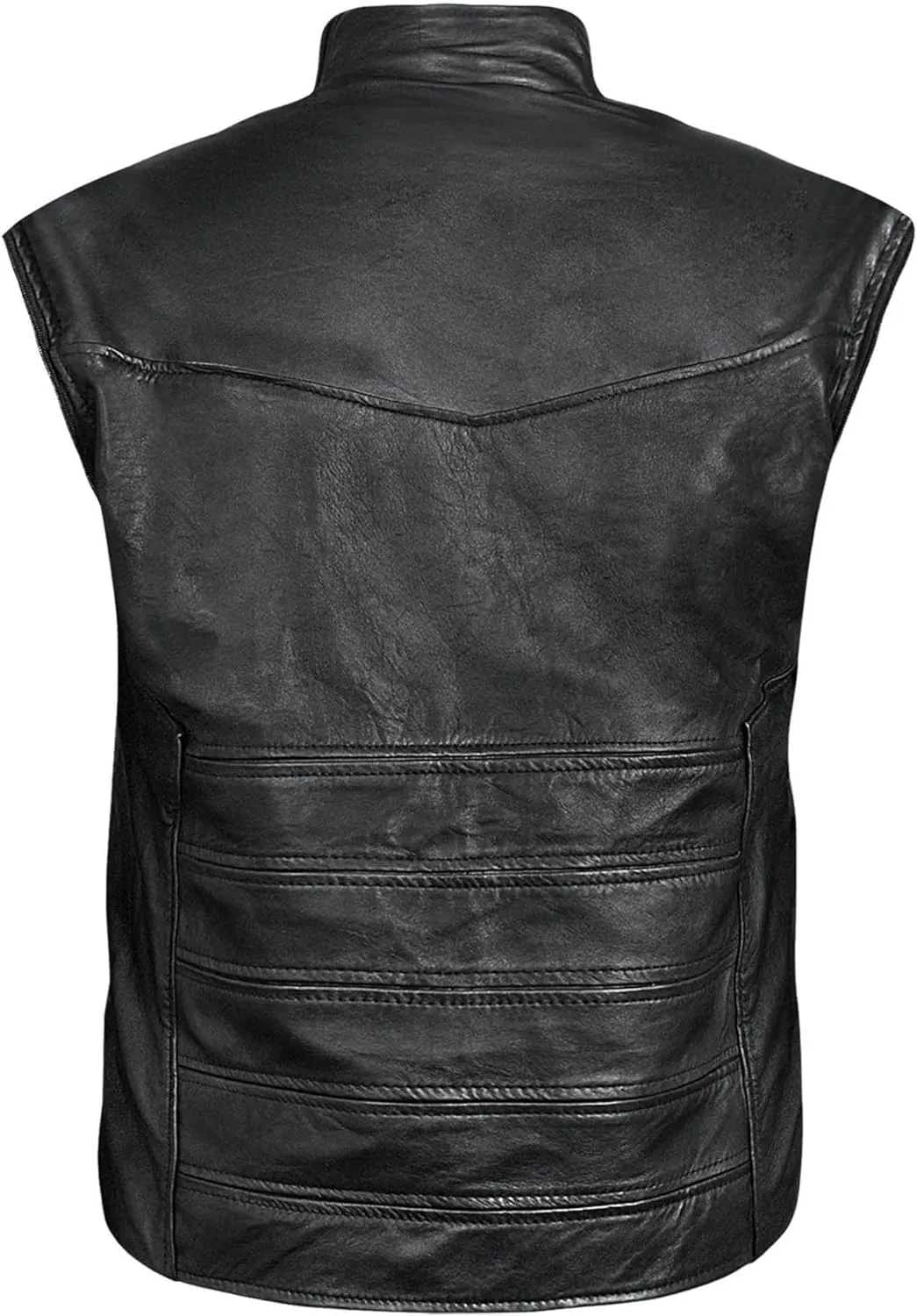 Bucky Straps Black Detachable Sleeves Vest Jacket 2 in 1 Style - Real Leather