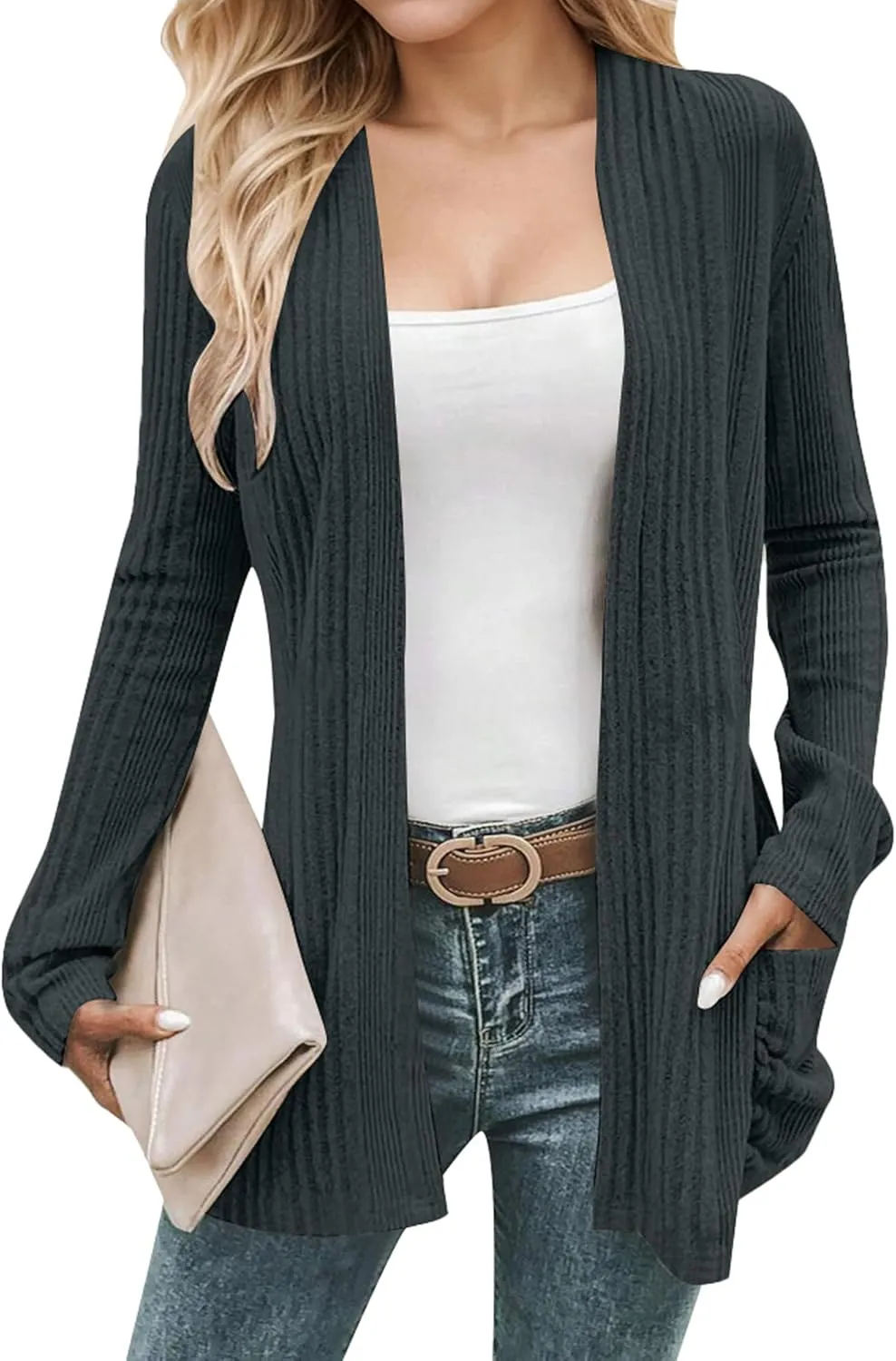 Cardigan Sweaters for Women Lightweight Open Front Cardigan 2025 Fall Outfits with Pockets