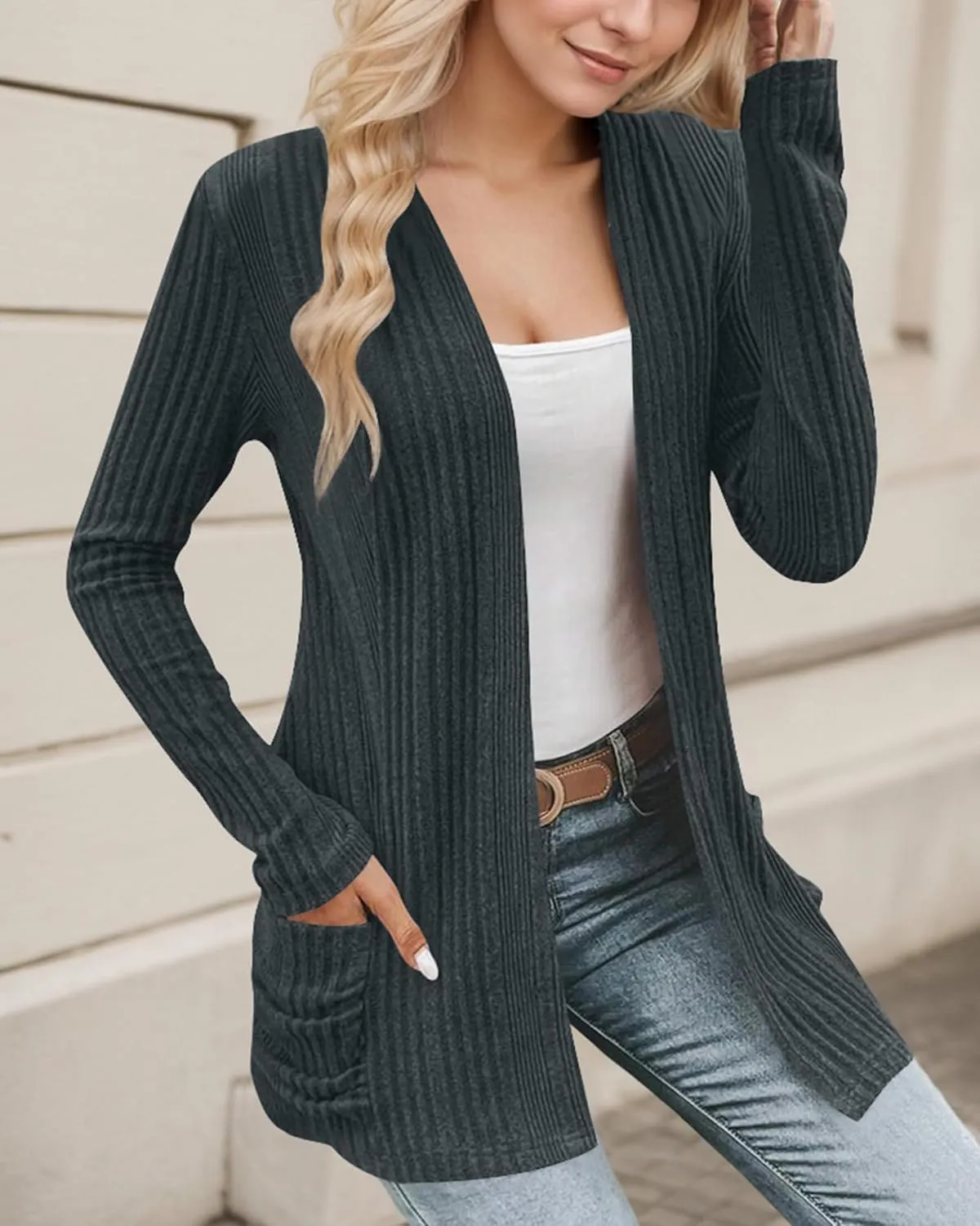 Cardigan Sweaters for Women Lightweight Open Front Cardigan 2025 Fall Outfits with Pockets