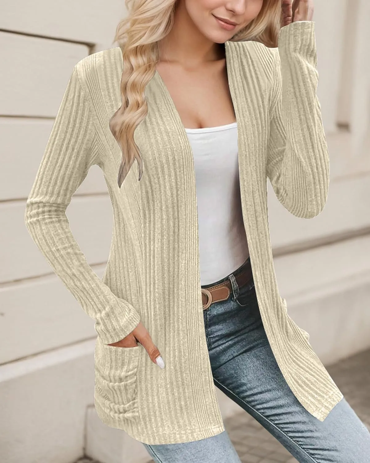 Cardigan Sweaters for Women Lightweight Open Front Cardigan 2025 Fall Outfits with Pockets