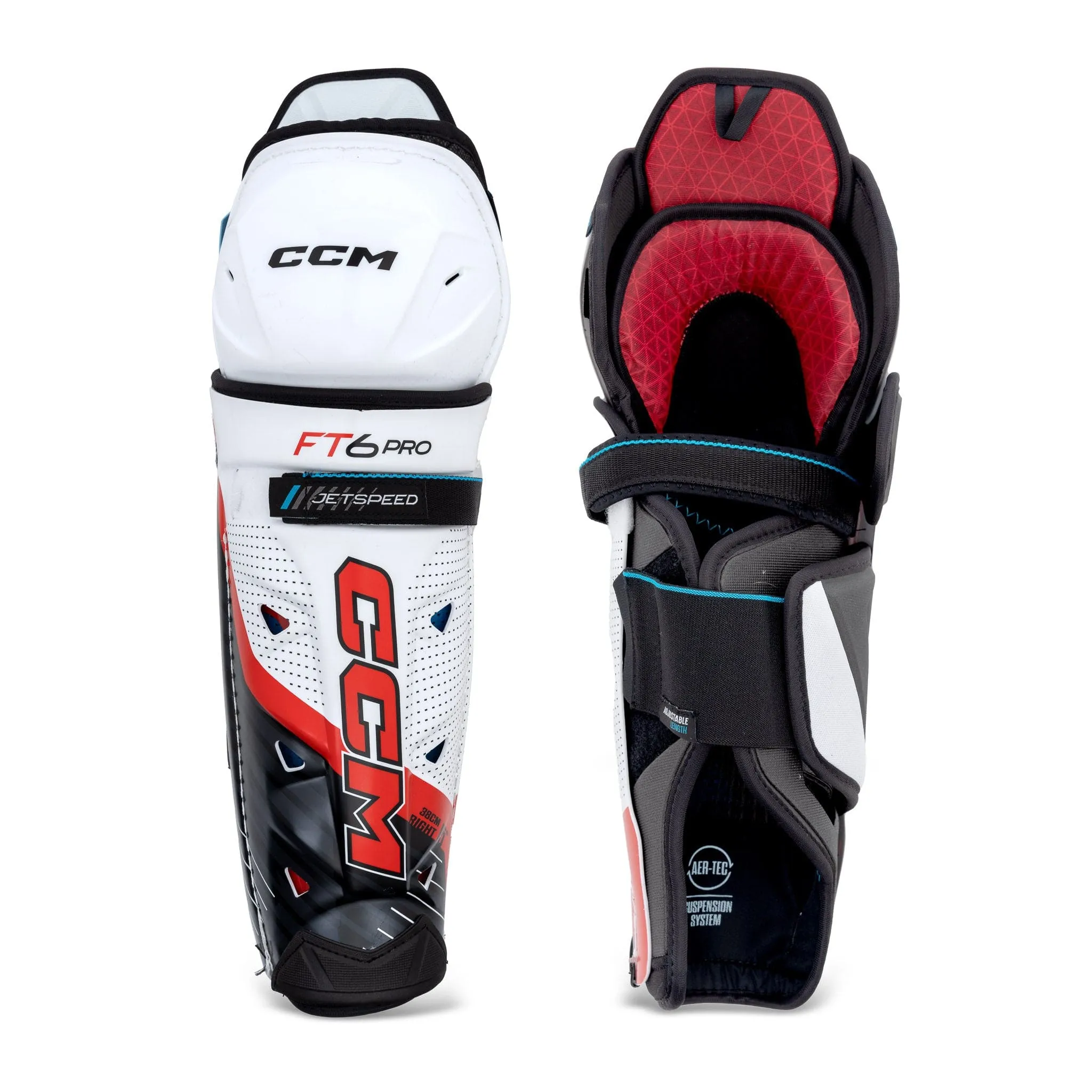 CCM Jetspeed FT6 Pro Junior Hockey Shin Guards