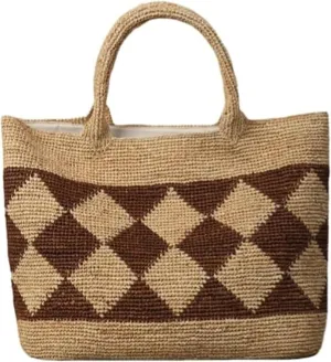 Chic Raffia Straw Woven Handbag - Versatile Shoulder Bucket Tote for Beach & Travel