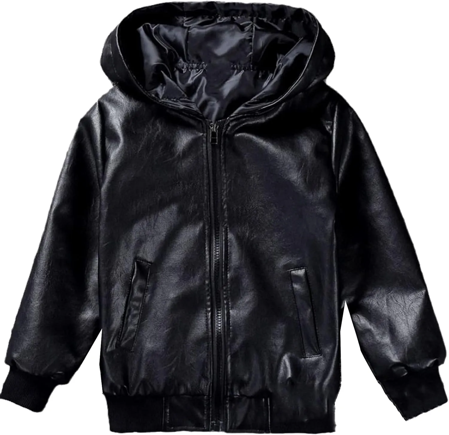 Children Teenage Girl Bikers Leather Hooded Jacket Fall Winter Windbreaker Coat Kids Girl's Outerwear Clothes