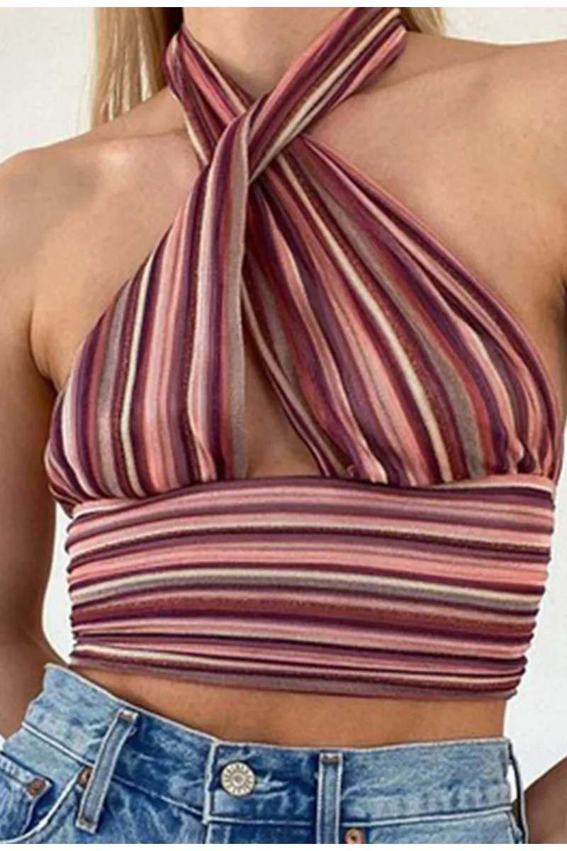 Clarissa bandage halter crop top