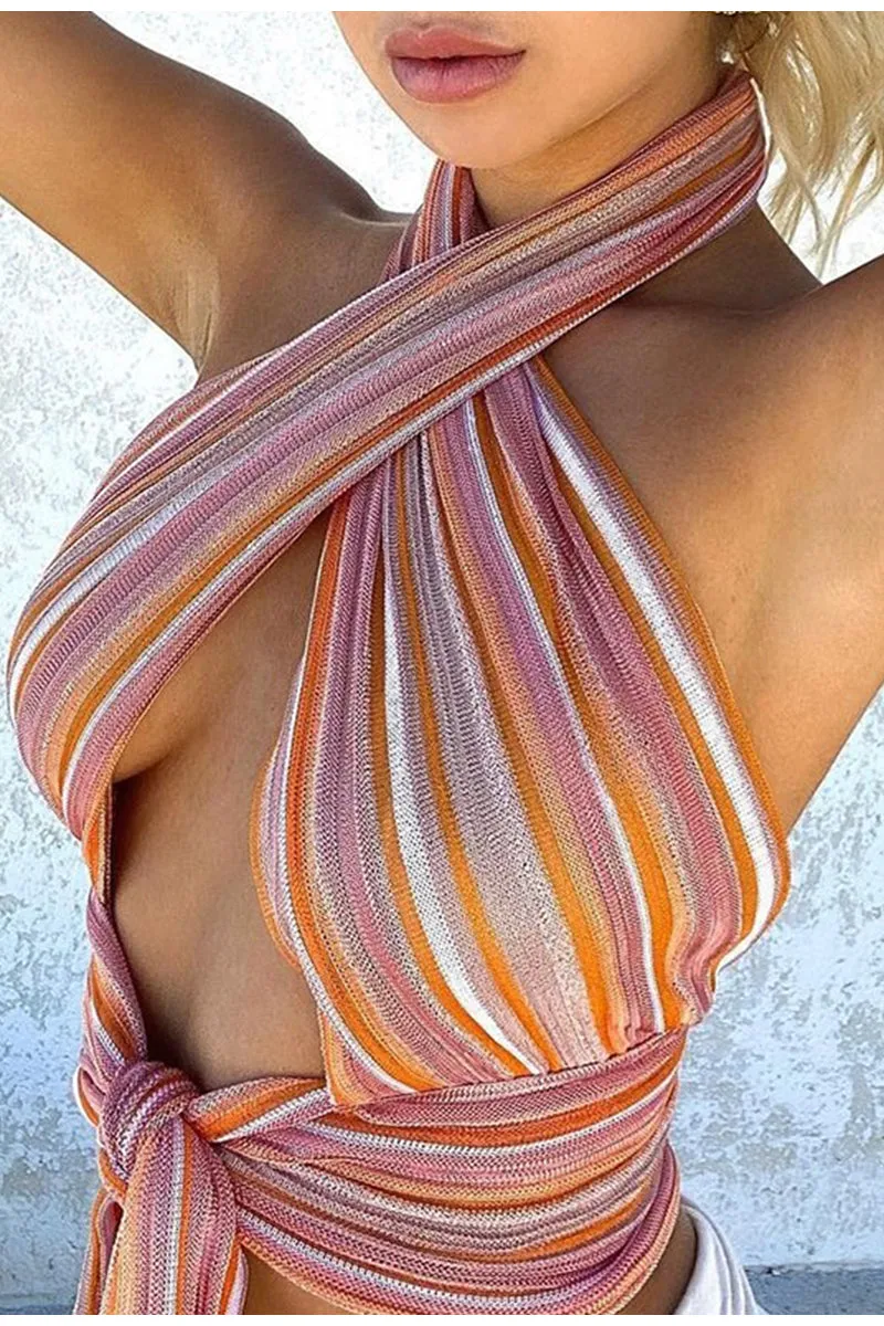 Clarissa bandage halter crop top