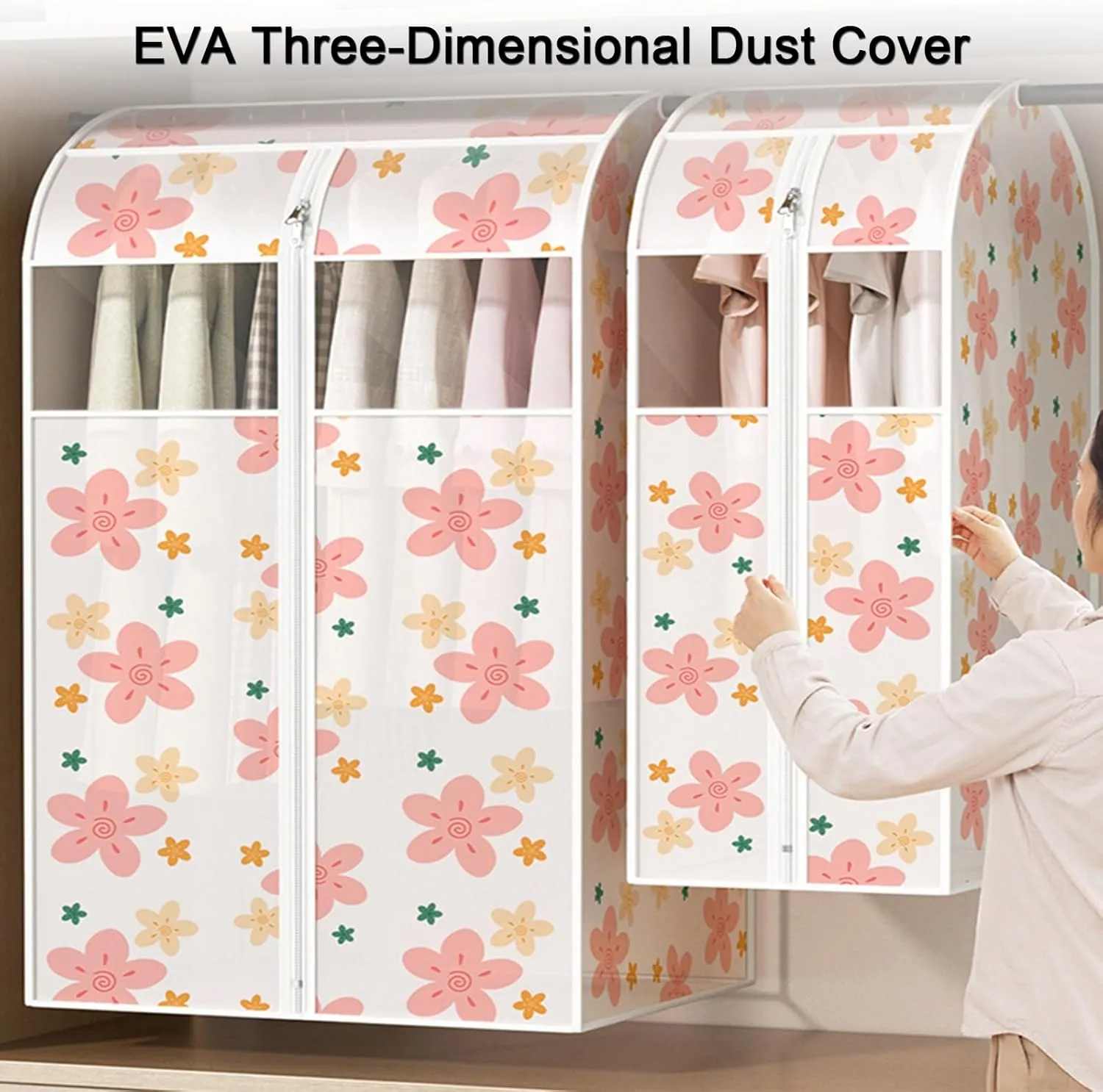 Clothes Cover for Hangings, Hanging Garment Bags, with Transparent Window, Metal Zipper, Suitable for Suits, Jackets, Sweaters, Shirts(30x50x90cm x20x35in)