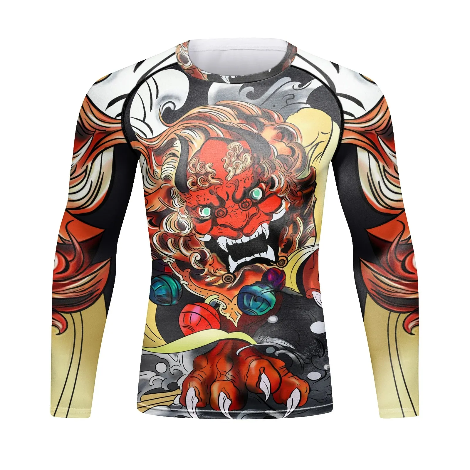 Cody Lundin - Mural Series: KOMAINU -  Long Sleeve MMA  / BJJ  Compression Shirt / Rash Guard