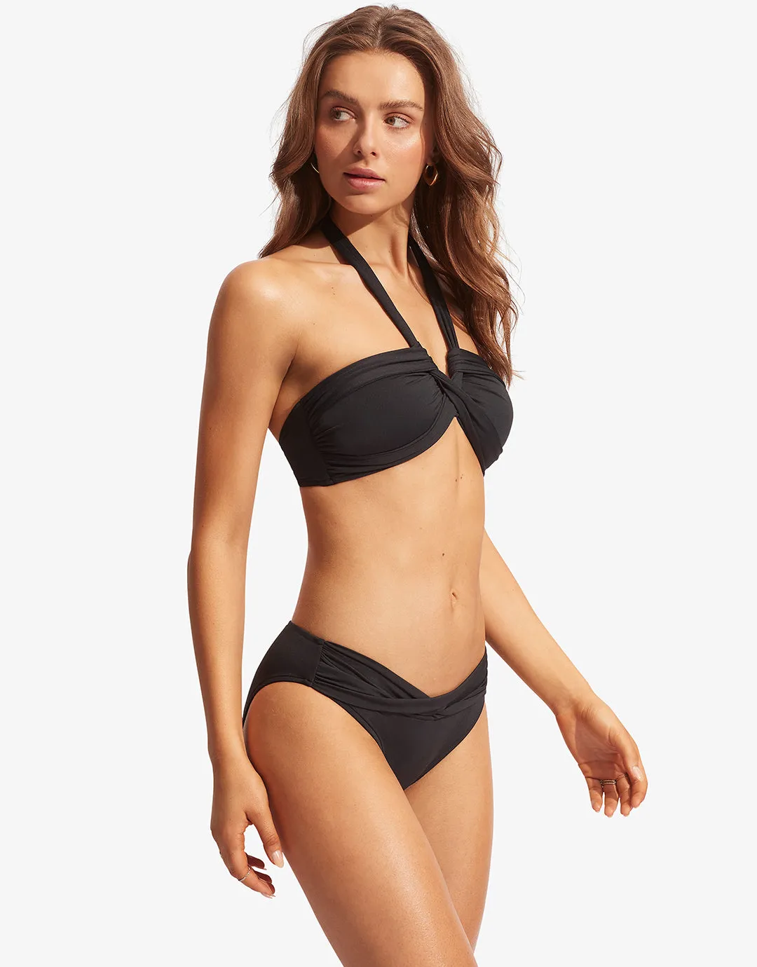 Collective Twist Band Hipster Bikini Pant - Black