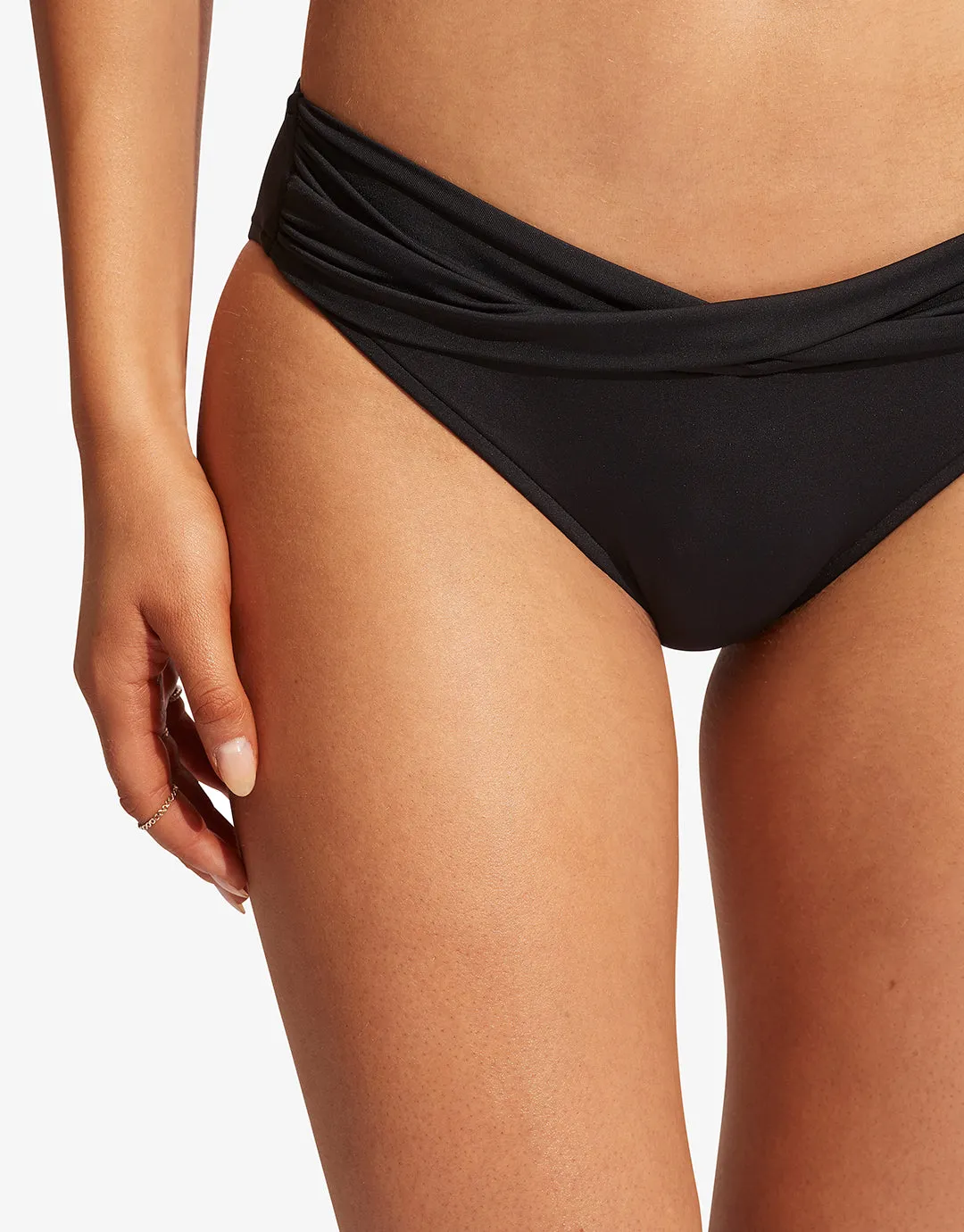 Collective Twist Band Hipster Bikini Pant - Black