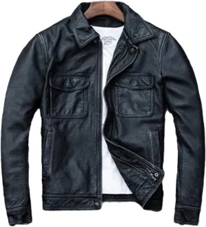 Cow Leather Jacket and Coat Men Oversized 5XL Plus Size Leather Coat Winter Padded Cotton Overcoats