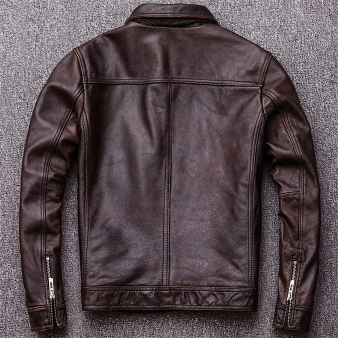 Cow Leather Jacket and Coat Men Oversized 5XL Plus Size Leather Coat Winter Padded Cotton Overcoats