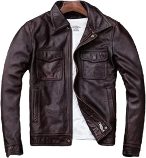 Cow Leather Jacket and Coat Men Oversized 5XL Plus Size Leather Coat Winter Padded Cotton Overcoats