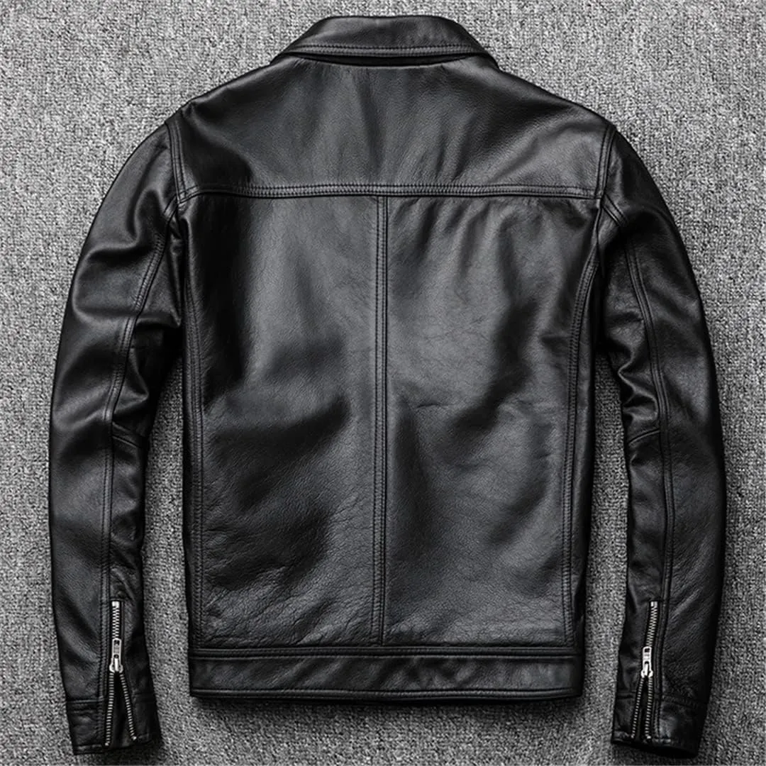 Cow Leather Jacket and Coat Men Oversized 5XL Plus Size Leather Coat Winter Padded Cotton Overcoats