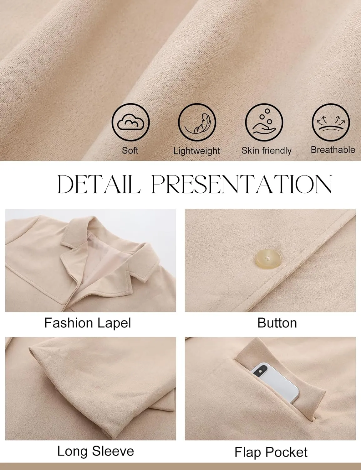 COZYPOIN Women's Suede Jacket Old Money Aesthetic Faux Leather Coat Fall Fashion Trendy Y2k Outerwear
