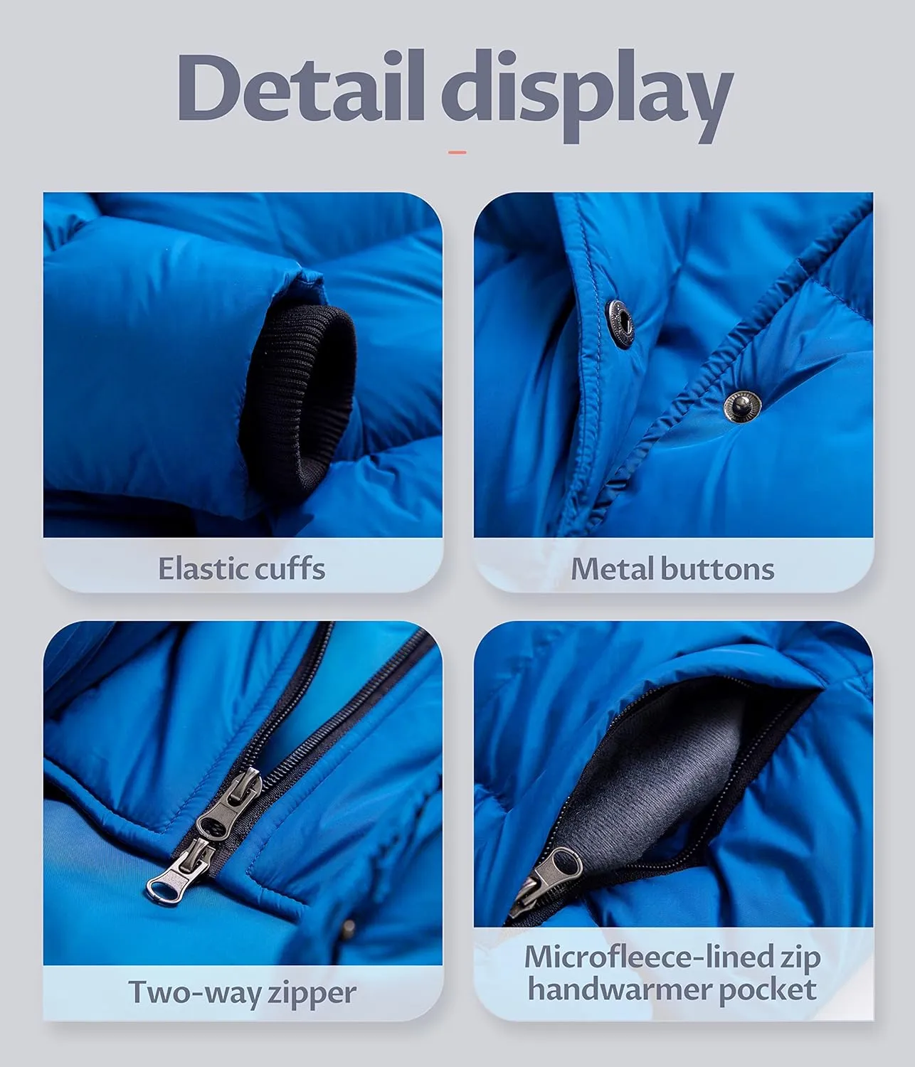 CREATMO US Women's Winter Snow Jacket Long Fur Puffer Coat With Removable Faux Fur Trim