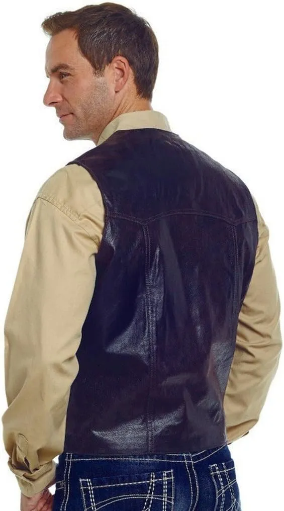 Cripple Creek Western Vest Mens Suede Leather Button ML3061A