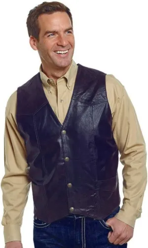 Cripple Creek Western Vest Mens Suede Leather Button ML3061A