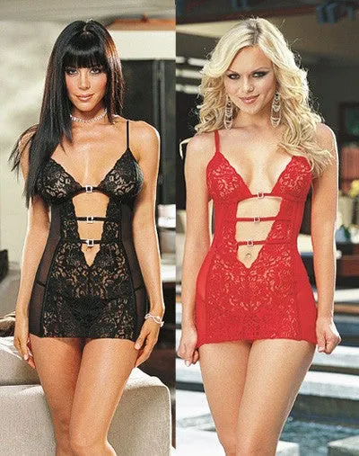 Deep-V Lace Babydoll -