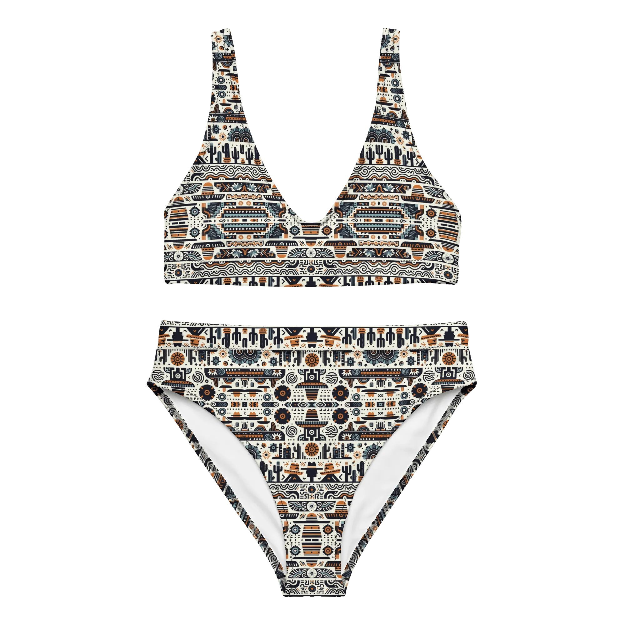 Desert Dusk: Earthy Tones Southwest High-Waisted Bikini