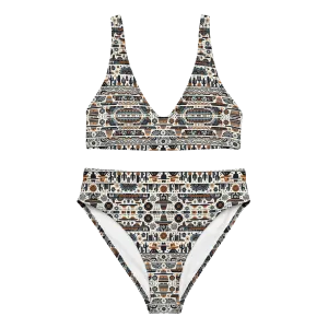 Desert Dusk: Earthy Tones Southwest High-Waisted Bikini