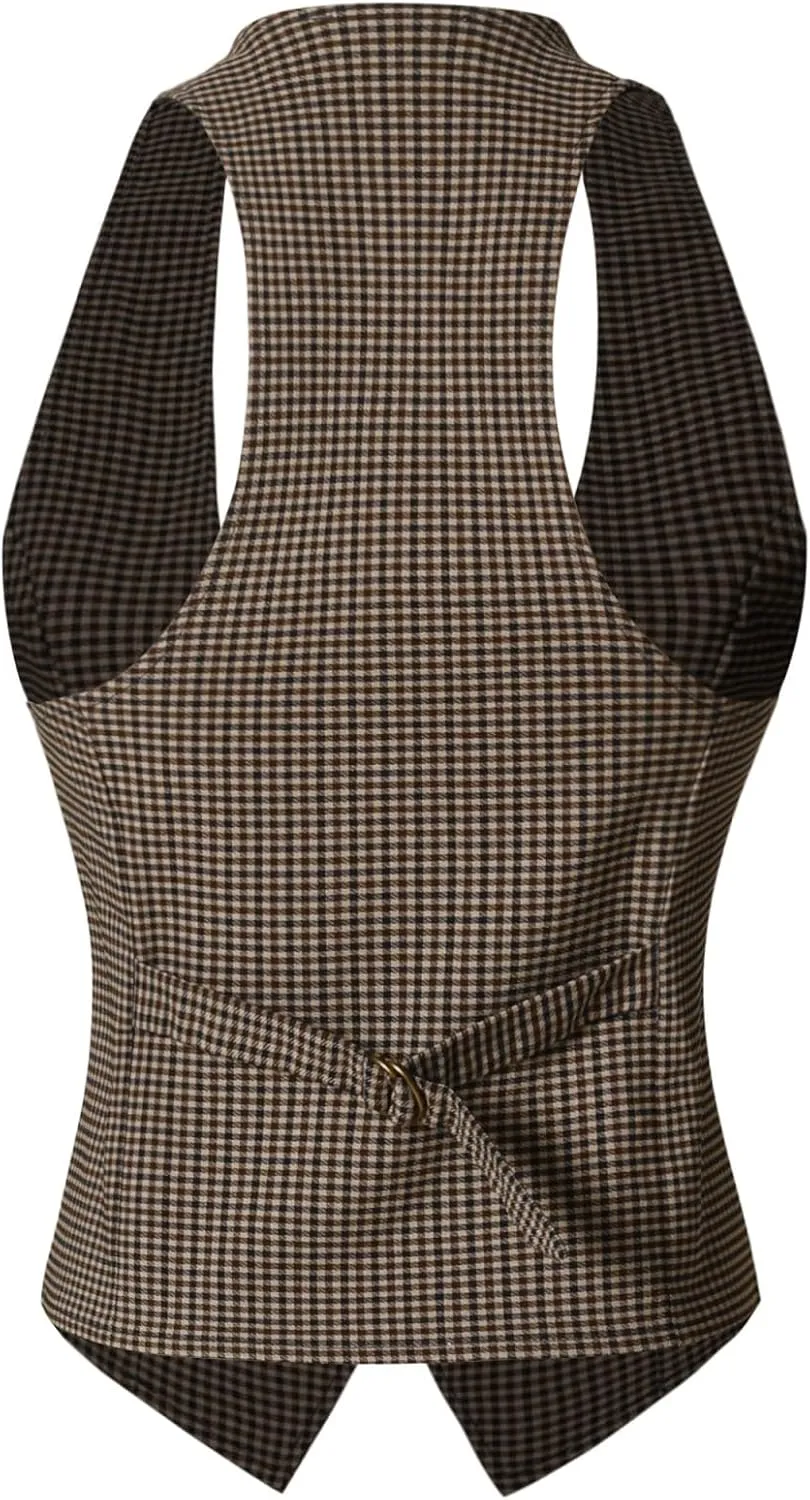 Design by Olivia Women's Dressy Casual Versatile Racerback Vest Tuxedo Suit Waistcoat