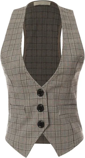 Design by Olivia Women's Dressy Casual Versatile Racerback Vest Tuxedo Suit Waistcoat