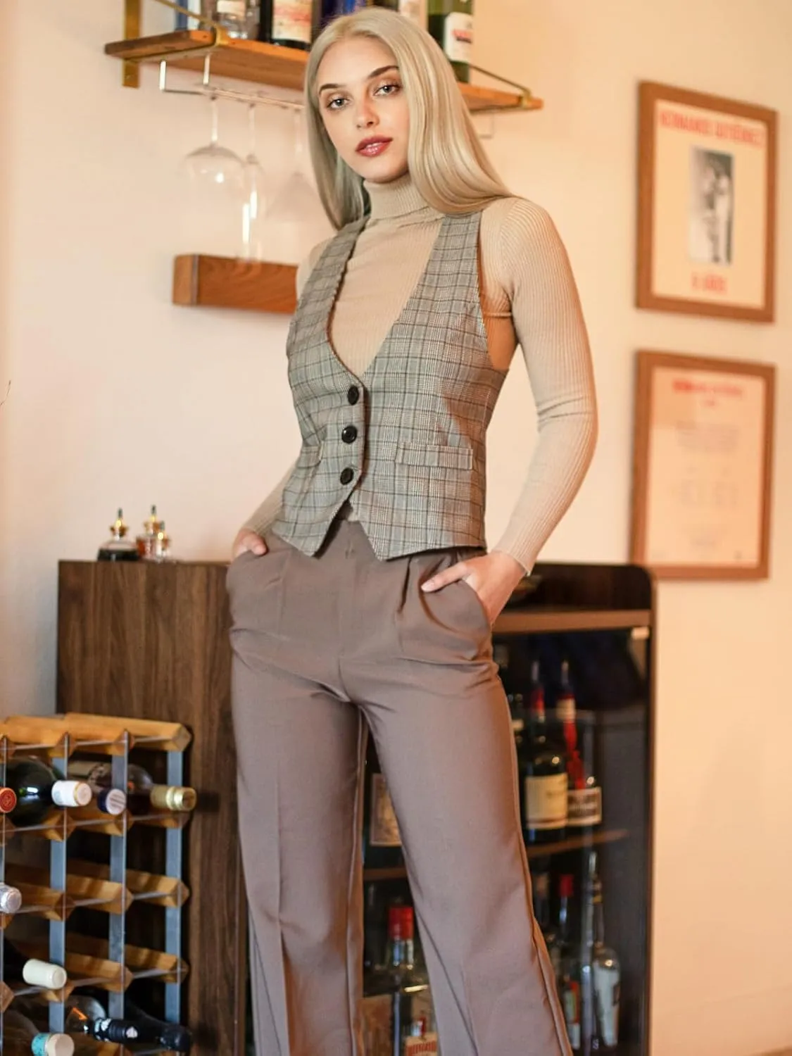 Design by Olivia Women's Dressy Casual Versatile Racerback Vest Tuxedo Suit Waistcoat