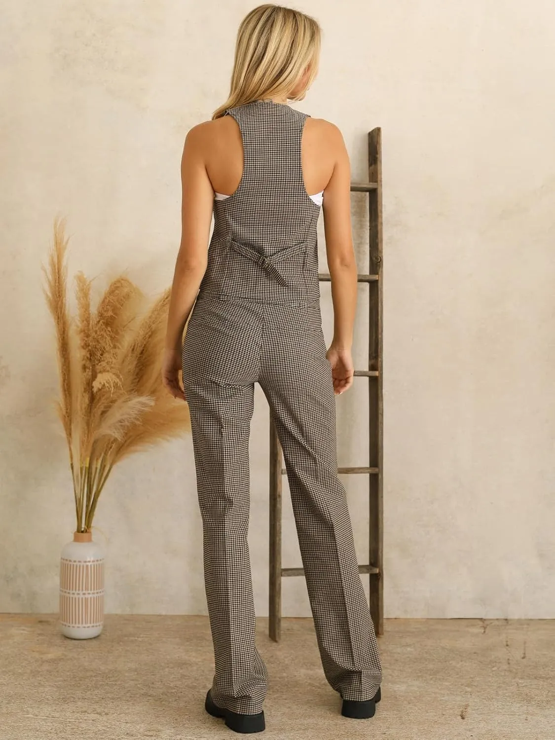 Design by Olivia Women's Dressy Casual Versatile Racerback Vest Tuxedo Suit Waistcoat