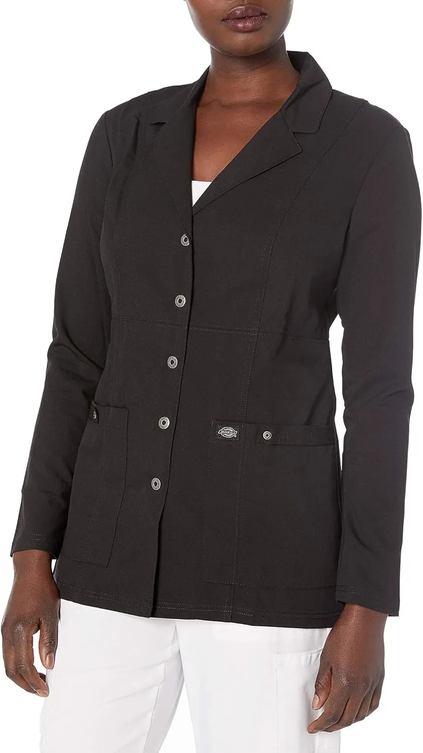 Dickies Xtreme Stretch Women Scrubs Lab Coats 28" Snap Front 82400