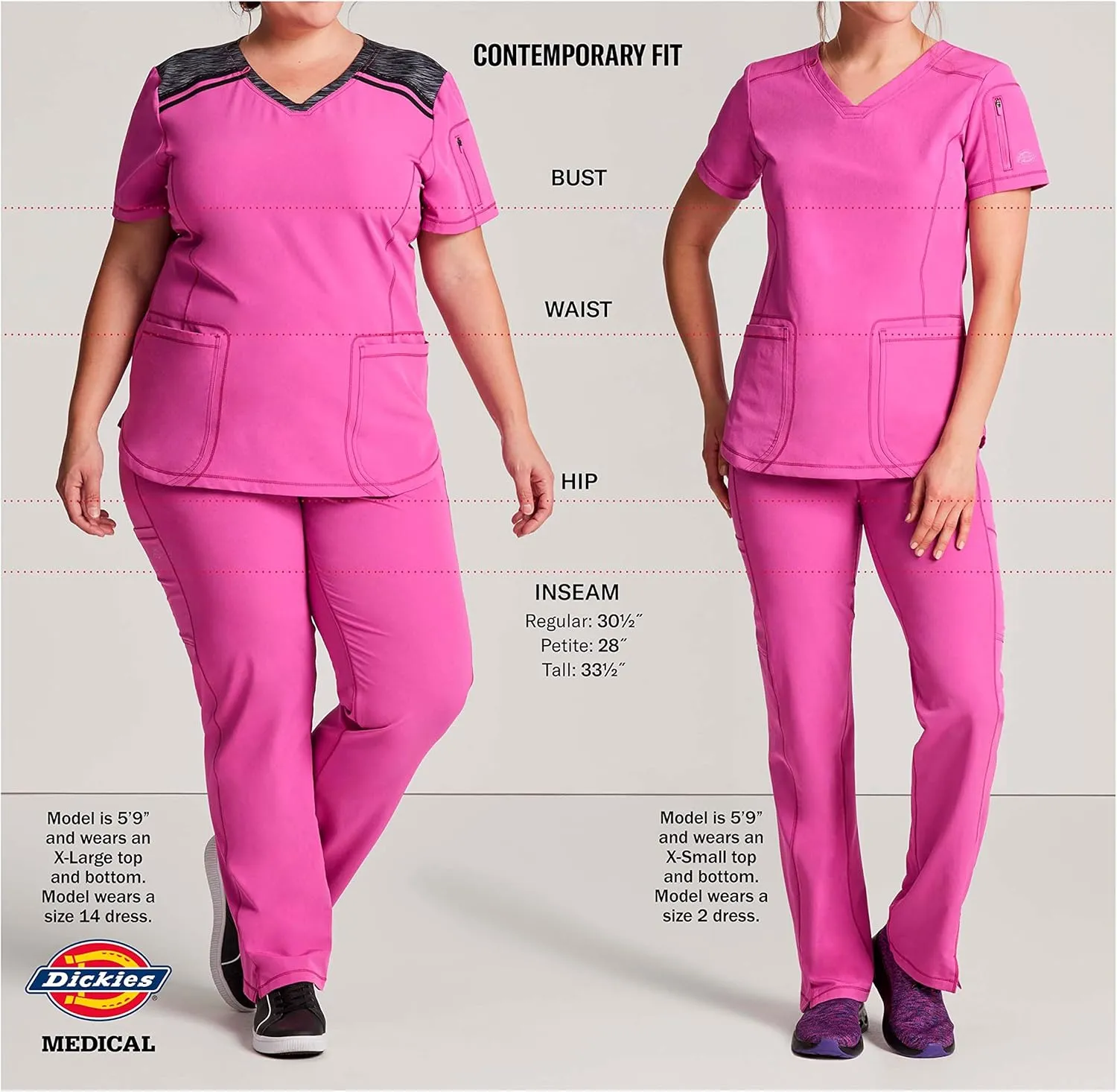 Dickies Xtreme Stretch Women Scrubs Lab Coats 28" Snap Front 82400