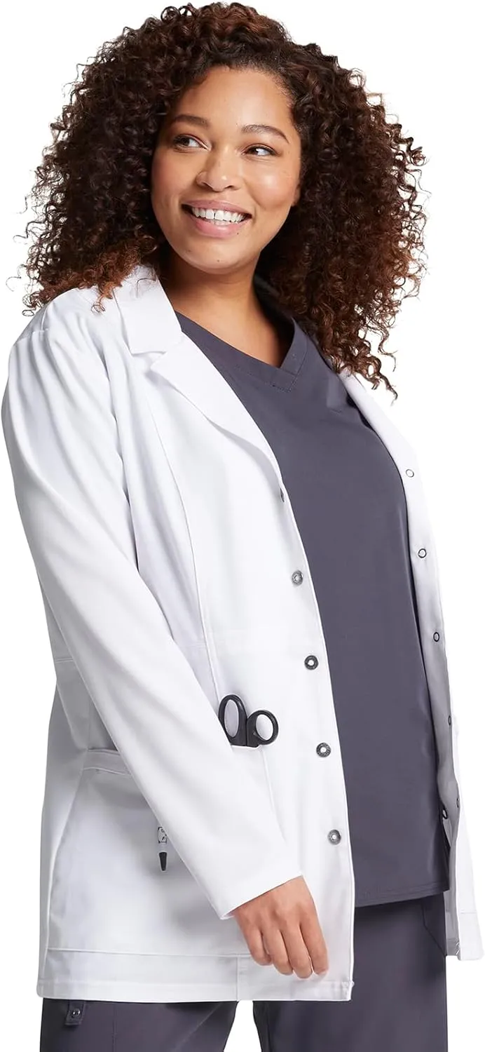 Dickies Xtreme Stretch Women Scrubs Lab Coats 28" Snap Front 82400