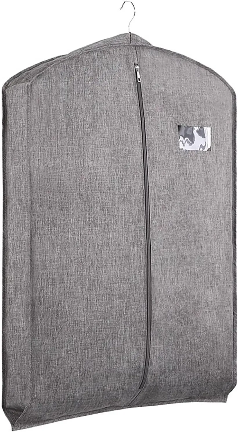 Durable Garment BagOxford Cloth Garmet BagFull Closure Hanging Garment Bagfor Fur, Coats, and Garments(Gray,35.4in/90cm)