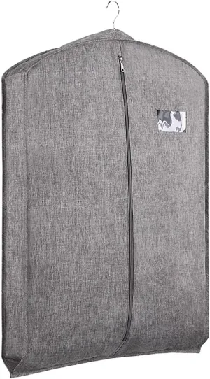 Durable Garment BagOxford Cloth Garmet BagFull Closure Hanging Garment Bagfor Fur, Coats, and Garments(Gray,35.4in/90cm)