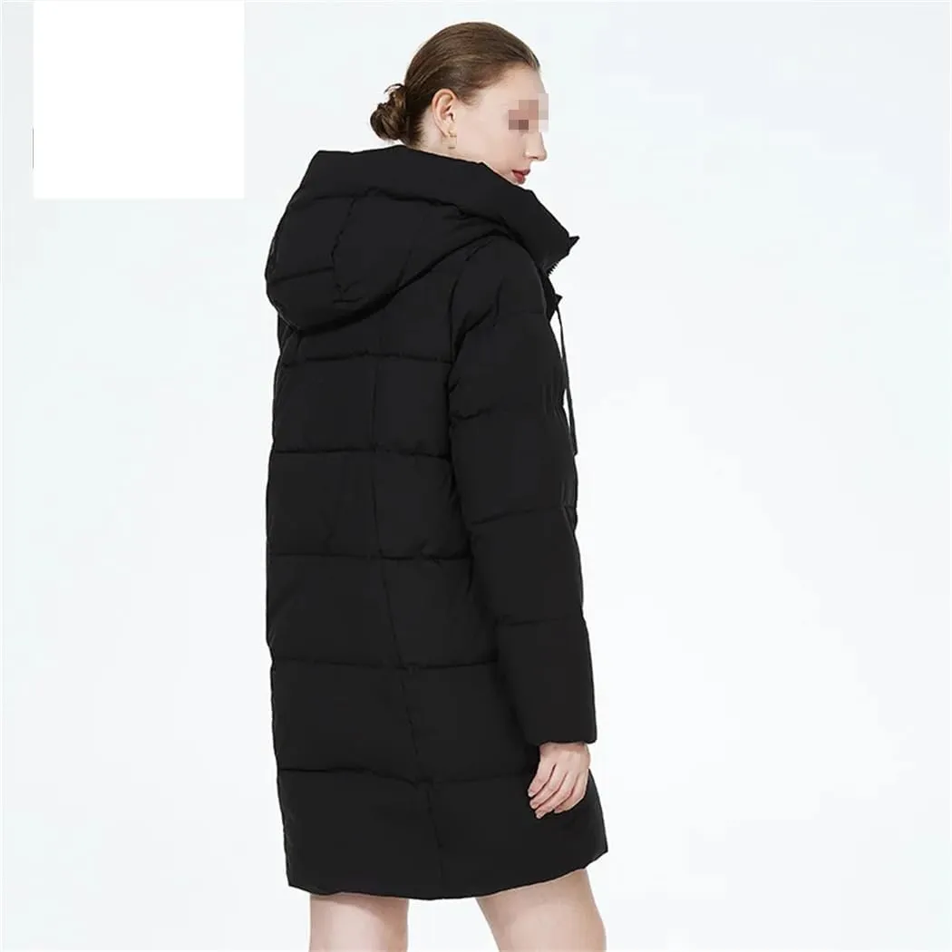 Dvbfufv Winter Women Jackets Ladies Casual Mid-Length Down Cotton Coats Warm Padded Coat